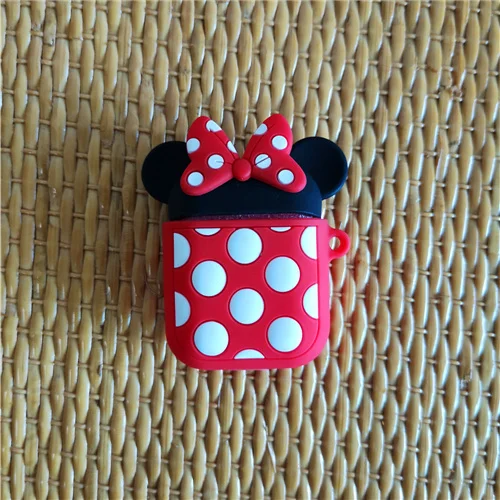 Red Minnie 3D мультяшный милый мягкий силиконовый чехол для Apple Airpods чехол для гарнитура для Airpods Box Air Pods чехол Аксессуары для наушников - Цвет: Red Minnie