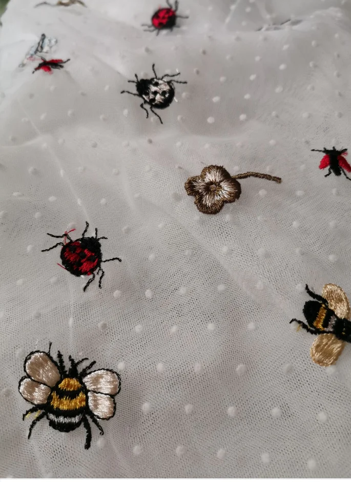 Юбка женская газовая с вышивкой праздничная пляжная длинная юбка в горошек