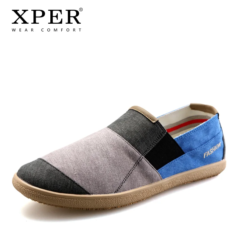 XPER модные мягкие повседневные туфли мужские лоферы летние парусиновые дышащие
