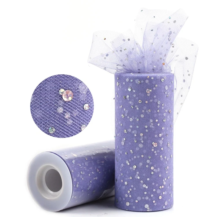 Lilac QIFU 25 ярд 15 см Тюль в рулонах для свадьбы украшения Свадебный фон рулон ткань из тюля пачка DIY Baby Shower вечерние принадлежности - Цвет: Lilac