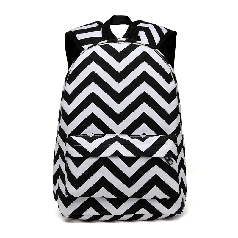 Рюкзак в полоску на молнии для девочек подростков школьный рюкзак Корейском