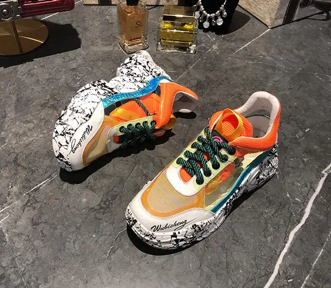 

VIISENANTIN European Hollow Women's Shoes 2019 Summer Autumn New Color Matching Breathable Sneakers Thick Bottom Muffin Shoes