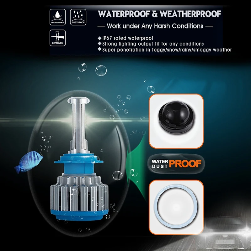 Car Headlight 70W 7000Lm Auto Bulb 6000K Light |