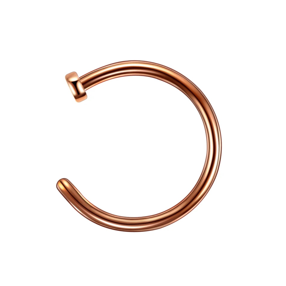 Rose Gold 1 шт. G23 титановый пирсинг носа кольцо c-кольца шпильки носа розовое золото ноздри Пирсинг Кольца Nariz ювелирные изделия для тела Пирсинг унисекс - Окраска металла: Rose Gold