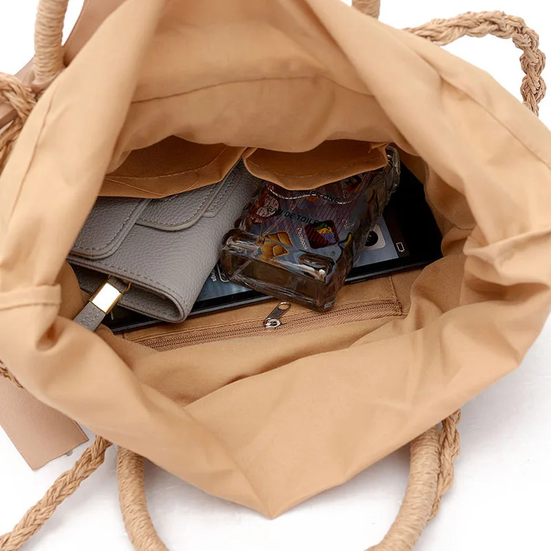 GUDANSEN тканые Повседневное сумки Для женщин Сумки с шарфом одноцветное Винтаж