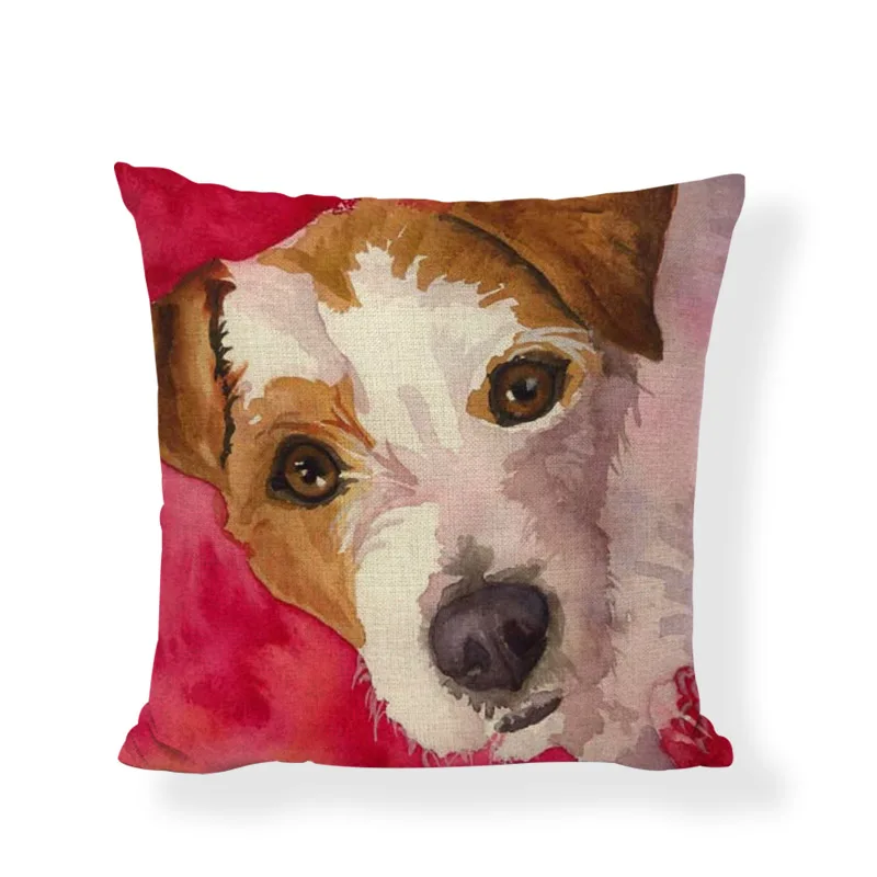 Модные льняные наволочки для подушек с рисунком собаки картина маслом