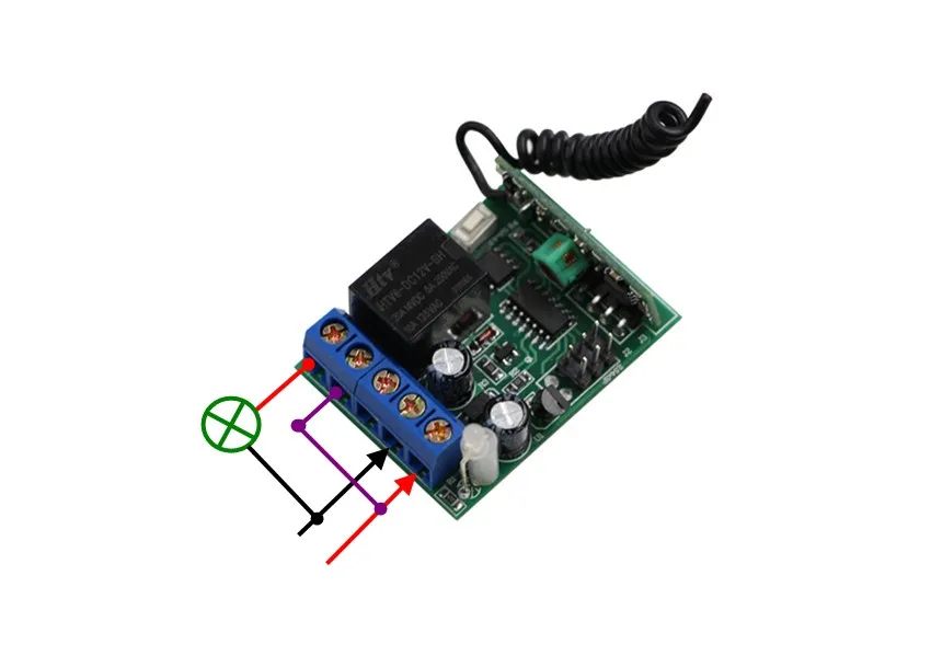 315 МГц 433 умный дом DC12V 1 CH RF беспроводной переключатель освещения персиковый