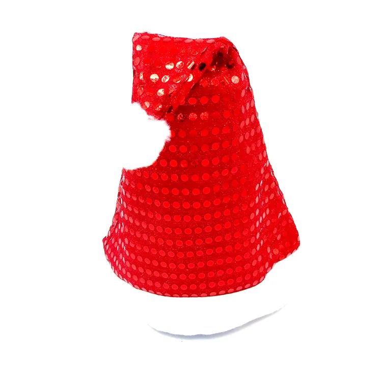 Рождественские шляпы Санта Клауса яркие золотые серебряные Красные шапки для