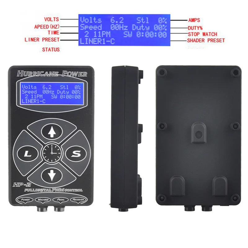 HP 2 тату источник питания машина ЖК дисплей для комплектов принадлежности