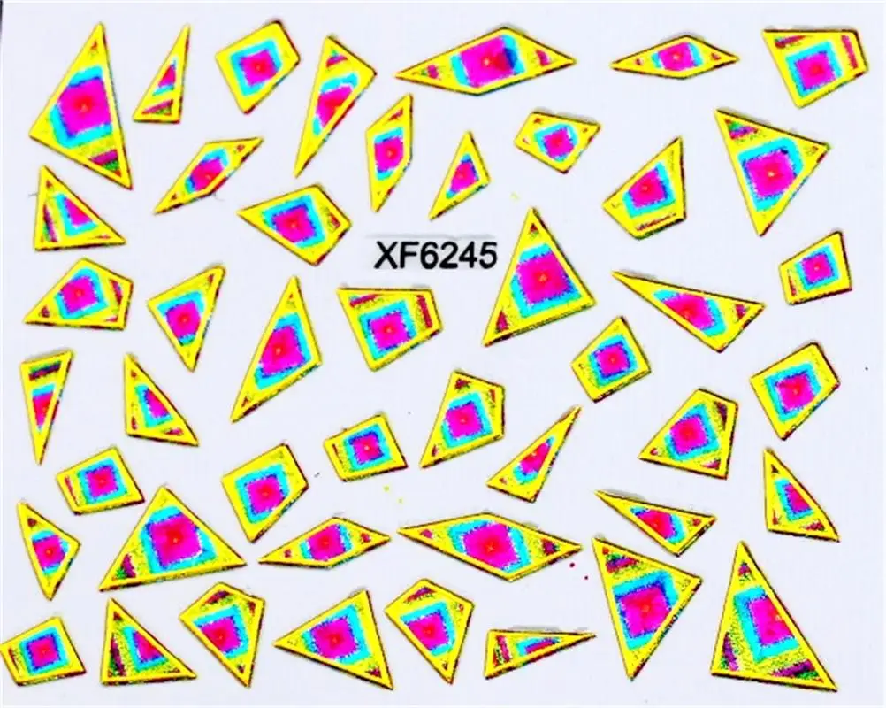 Фиолетовый водонепроницаемый стикеры 3D на ногти Nail Art для переноса воды DIY неправильный дизайн ногтей Советы Аксессуары инструмент украшения XF6254B - Цвет: XF6245