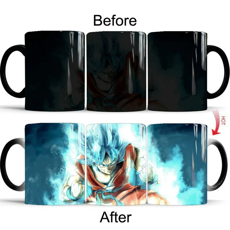 4 1 шт. DRAGON BALL Z кружка Аниме Фигурка Гоку фигурка Вегета меняющая цвет кружка Тепло раскрывает волшебный фарфор кофейная чашка для мальчика подарок - Цвет: 4