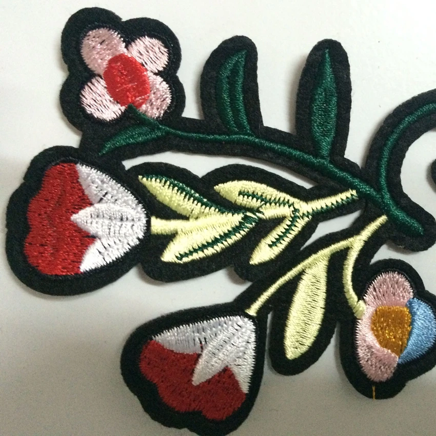 Модные Заплатки с цветами аппликация из растительной ткани логотипом значок для