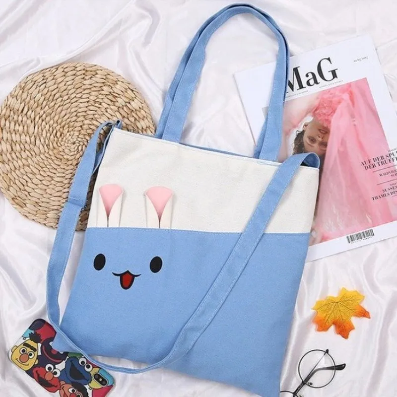 

Cute Cartoon Canvas Shoulder Handbag 2019 Simple Multi-function Girls Book Bag New Arrivals Hot Female Casual Shopping Bags