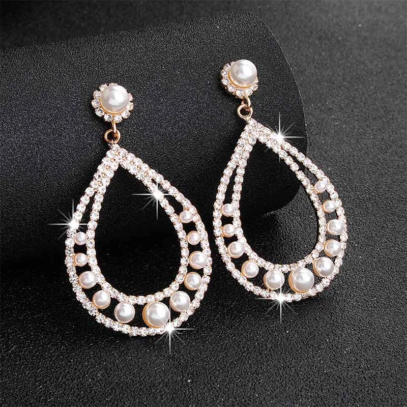 ERS-J4021-Gold Miallo новые жемчужные Кристальные Свадебные висячие серьги свадебные серьги женские ювелирные серьги для невесты подружки невесты - Окраска металла: ERS-J4021-Gold