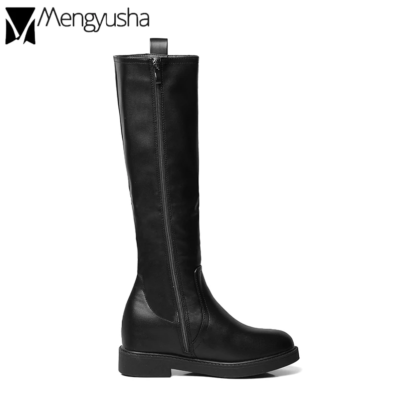 Увеличивающие рост женские плюшевые ботинки теплые дымоход колено высокие botines