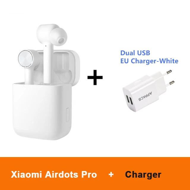 Оригинальные Xiaomi Airdots Pro TWS наушники Bluetooth беспроводные стерео ANC переключатель ENC Авто пауза кран управление наушники - Цвет: Add Charger