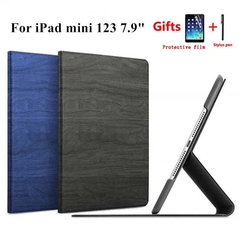 Для Apple iPad mini 1 2 3 тонкий чехол подставка из полиуретана для 123 7 9 дюймов + пленка