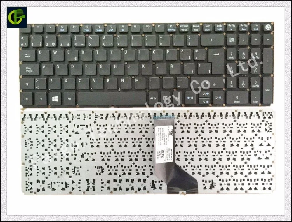 Испанская клавиатура для Acer Aspire E5-574G E5-574T E5-574TG E5-575 черная SP Клавиатура латинский