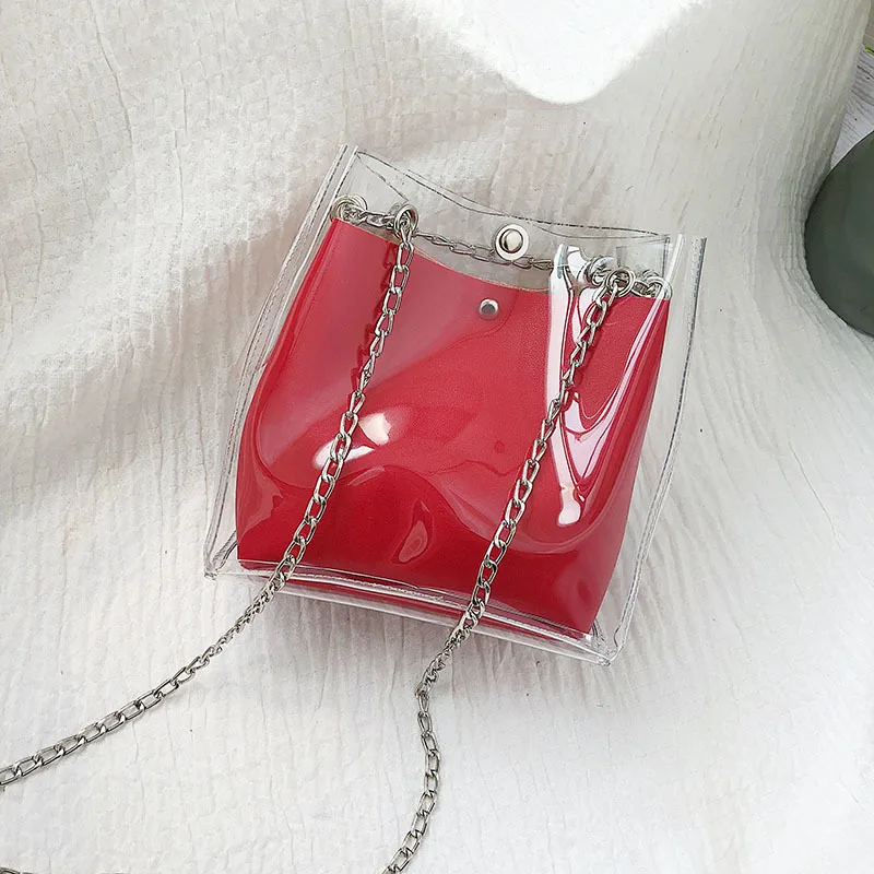 Прозрачная сумка через плечо Маленькая женская сумки мессенджеры для женщин 2019