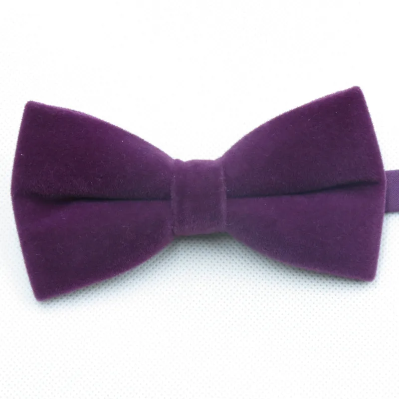dark purple Много цветов можно выбрать для мужских галстуков, однотонное бархатное бантик для модных взрослых качественный галстук-бабочка - Цвет: dark purple