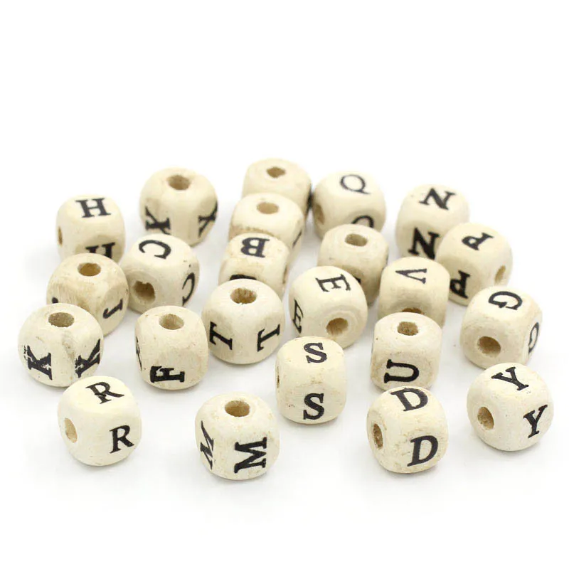 200 шт. деревянные бусины с буквами английского алфавита 10 мм|beads for diy|wooden beadsbeads letters
