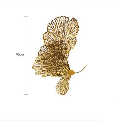 European Wrought Iron Butterfly Flower Wall Hanging Hotel Porch Wall Mural Decoration Livingroom Model Room Wall Sticker Crafts