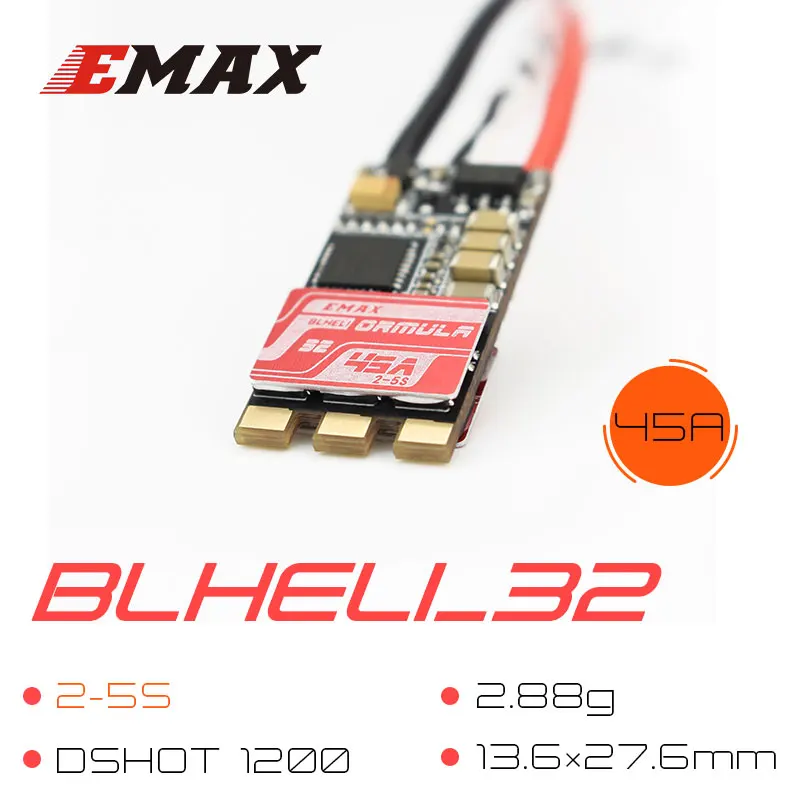 4 шт./лот Emax Formula 45A Blheli_32 2 5S бесщеточный ESC для радиоуправляемого квадрокоптера