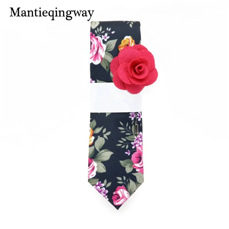 Мужские хлопковые Галстуки Mantieqingway, 19 цветов, с цветочным принтом, тонкий галстук Gravatas Corbatas, Модный свадебный деловой галстук, галстуки