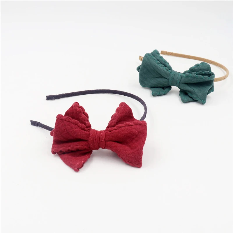 

Korean version of the new hand-made fabric big bow headband Princess sweet lady cotton and linen hair jewelry fashion headband