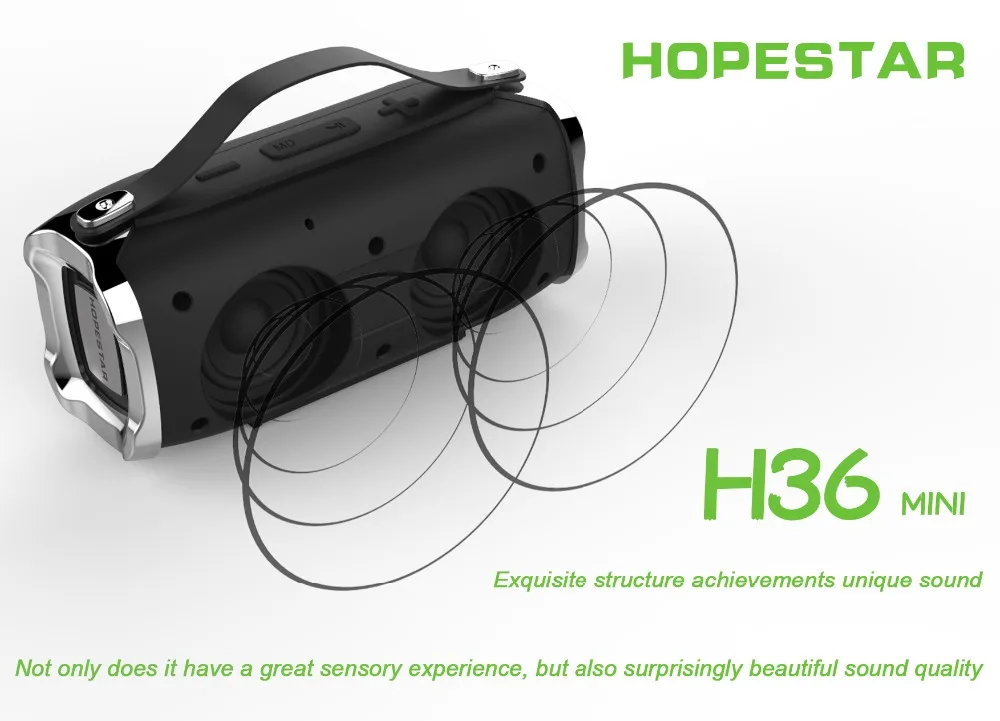 HOPESTAR H36 Мини Bluetooth динамик открытый портативный водонепроницаемый беспроводной
