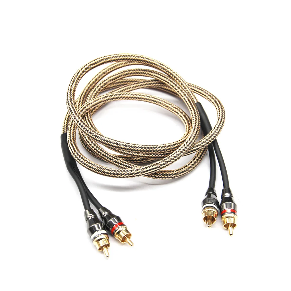 Автомобильный аудиокабель PUZU RCA с разъемом Папа-папа позолоченный 1 м 2 3 5 для Hi-Fi