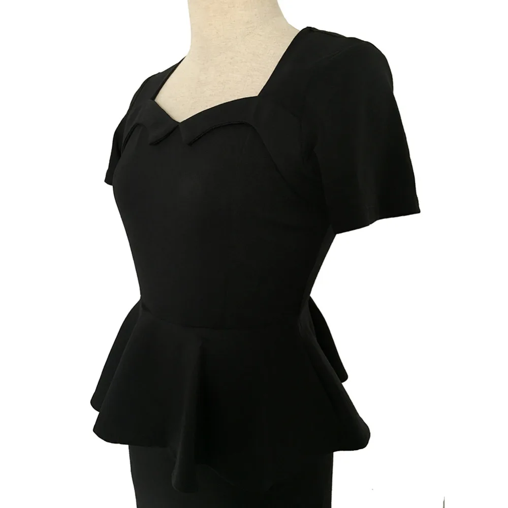 Женское платье карандаш Oxiuly винтажное до колена с рукавами фонариками|dress