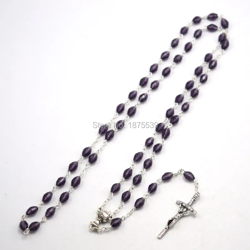 Рисовая форма граненый хрустальный бисер религиозный Розарий католический