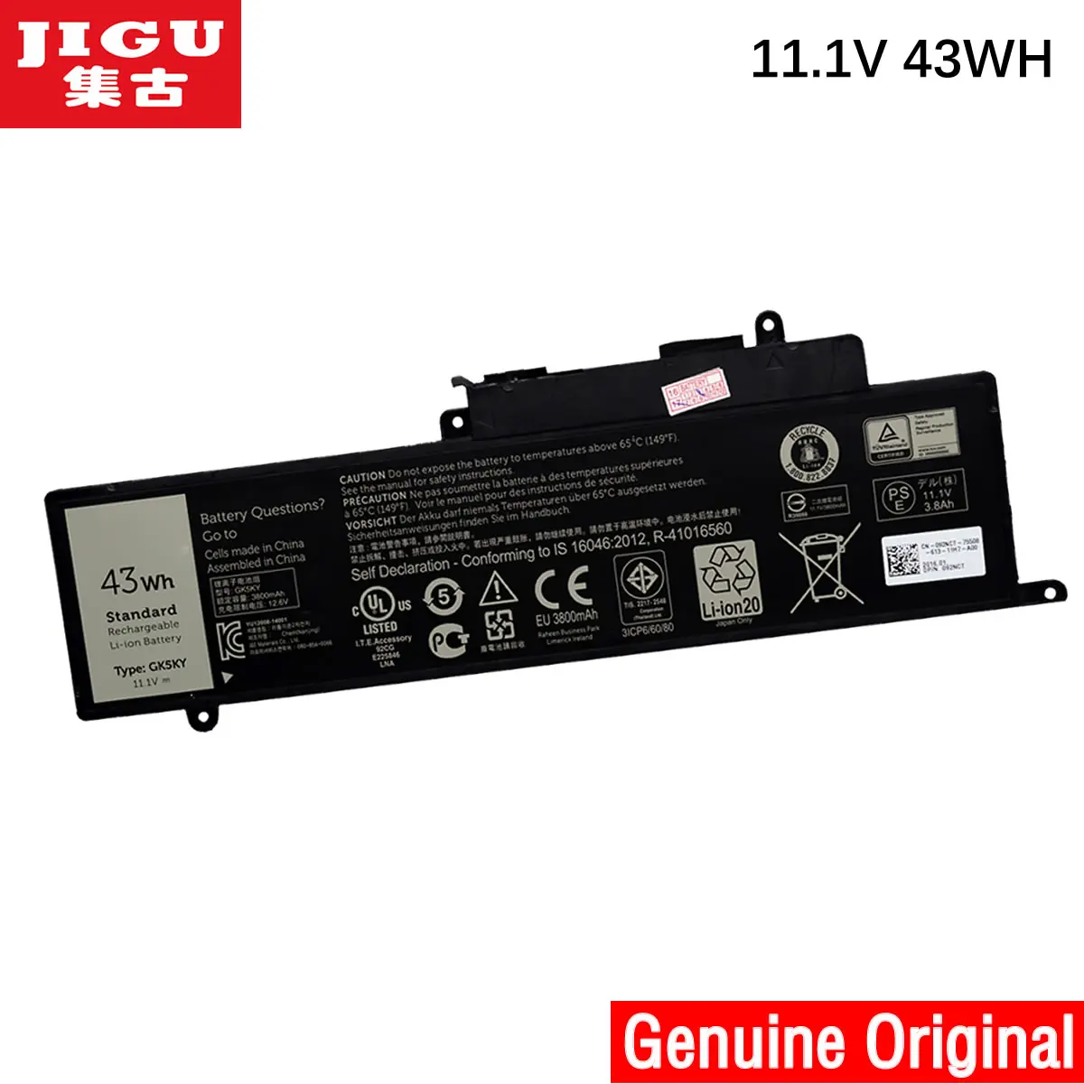 Оригинальный аккумулятор JIGU для ноутбука DELL Inspiron 13 7347 11 3147 15 7558 7348 GK5KY 04K8YH 31NP6/60/80 1 В