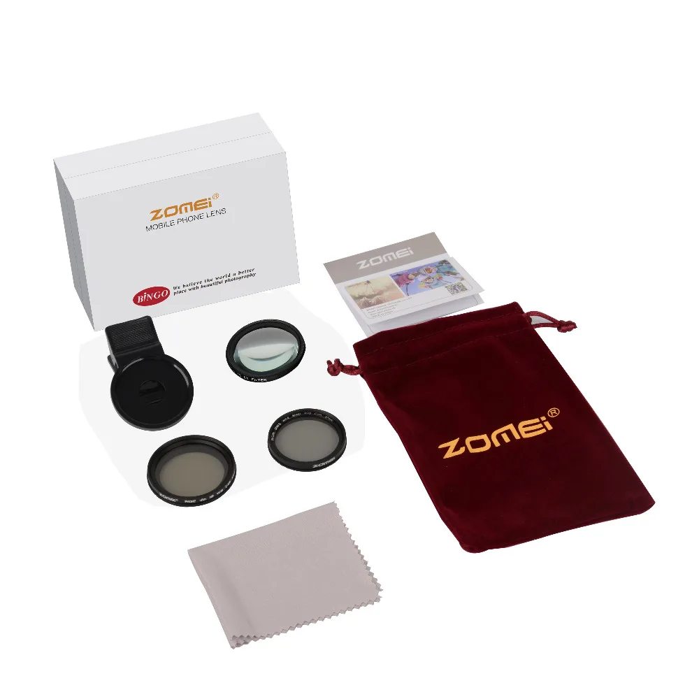3 в 1 ZOMEI Universal 37MM CPL + Close Up Filter ND2 400 ND Fader Kit Professional M1 Phone Lens For iPhone samsung|Фотофильтры для