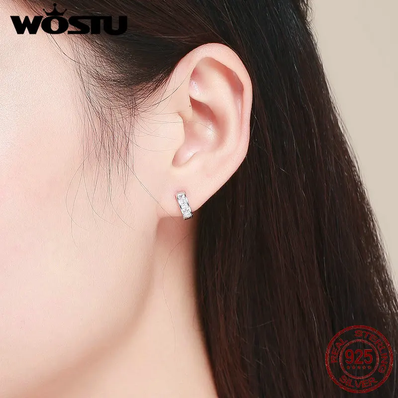 Женские серьги-гвоздики WOSTU простые круглые серьги из стерлингового серебра 925
