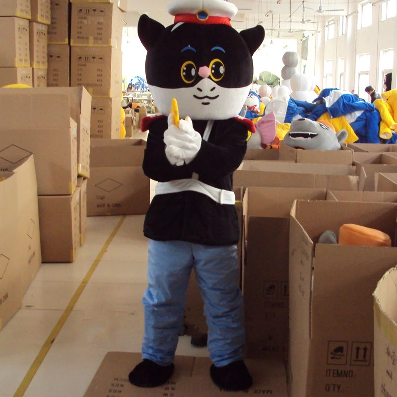 

Black Cat Sheriff Cat Mascot Costume Cartoon Character Black Cat Costumes Mascot Cosplay Theme Mascotte Carnival Costume Adult