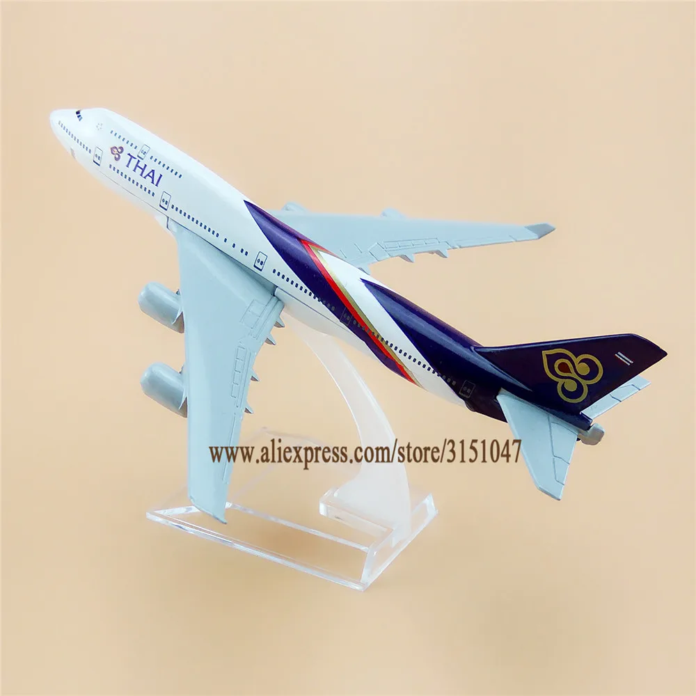 Сплав металла Air Thai B747 Airlines модель самолета Таиланд Boeing 747 400 Airways Детские Подарки 16