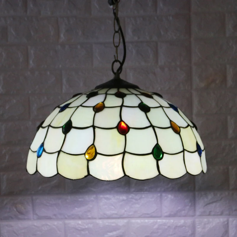 

Mediterranean Style Pendant Light Turkish Mosaic Lamp Hand craft Stained Glass Lampshade Home Restaurant Decor LED Bulb E27 Base