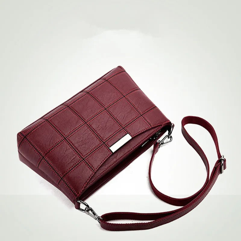 XLY &amp R женская кожаная сумка высокого качества сумки в клетку через плечо на
