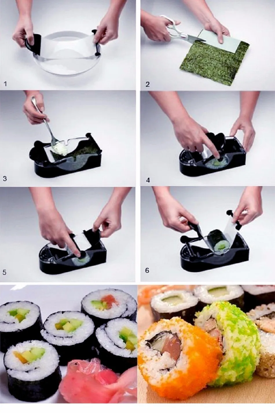 Free Shipping! DIY Creative Kitchen Gadgets New Hot Roll Life Plastic Sushi Tools Mould Device Driver Sushi Rice Mold Bento