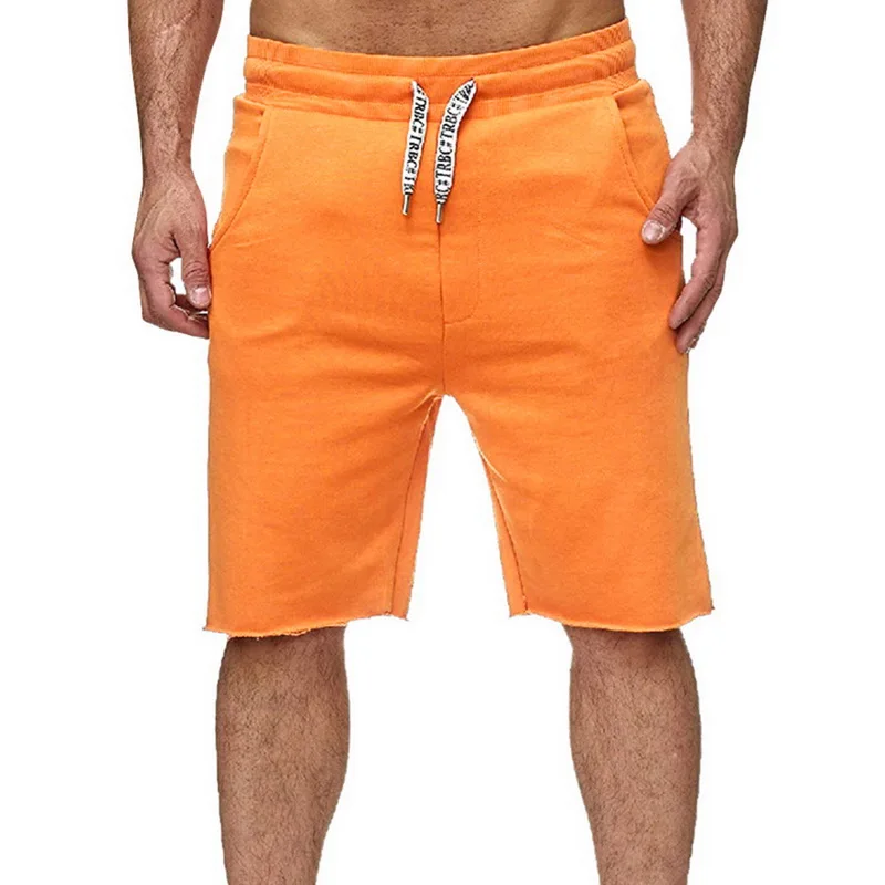 Orange Sfit лето для мужчин Surfffing шорты для женщин бодибилдинг тренажерный зал бег классический фитнес твердые тренировки Drawstring карман пляжные - Цвет: Orange