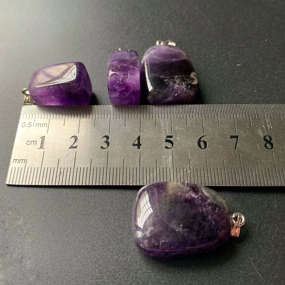

Natural Amethyst Stone Quartz Crystal Tumbled Stones Bulk Irregular Purple Crystals Pendant Reiki Healing Stones Decoration 1pc