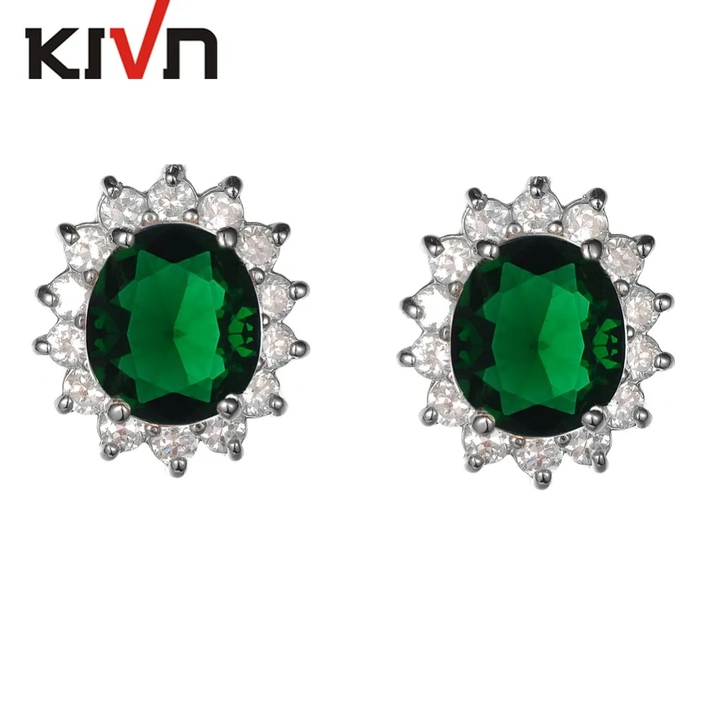 Модные ювелирные изделия KIVN женские свадебные серьги гвоздики с синим