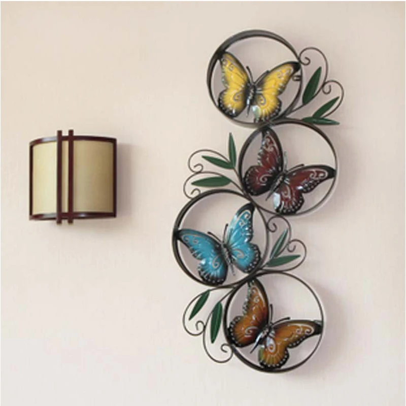 Металлический садовый домашний декор креативная роспись бабочками Настенный