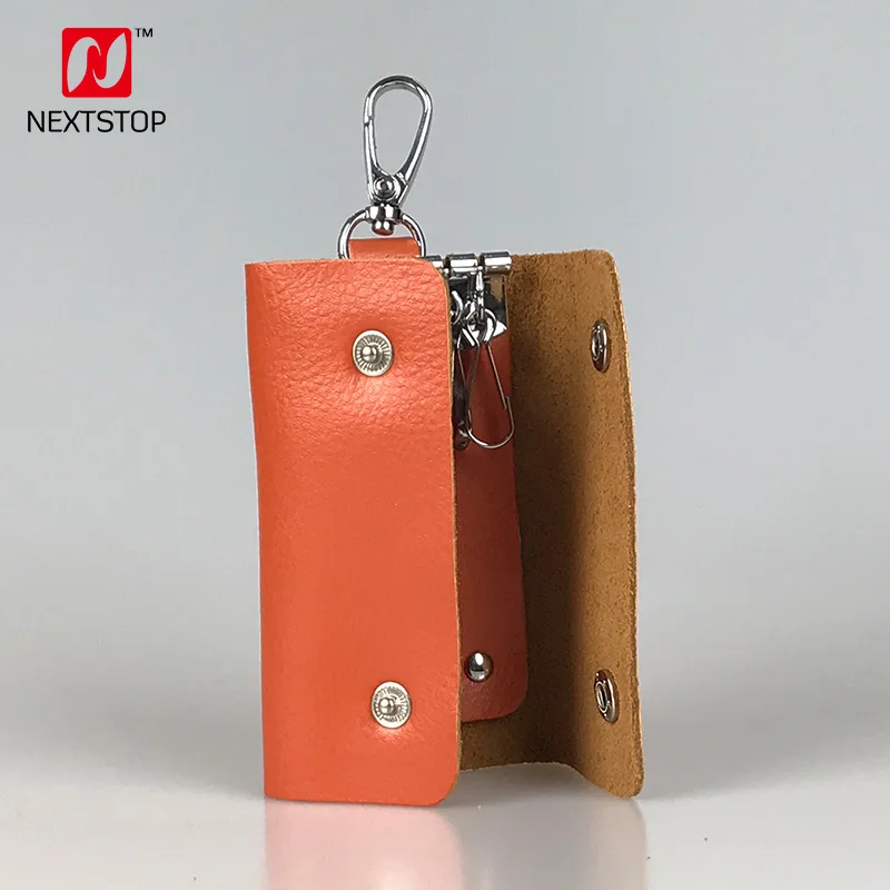 NEXTSTOP Brands Genuine Leather Women's Key Holder Fashion Soft Organizer Keychain Man Purse Clutch Wallets For 6 Keys Case | Багаж и