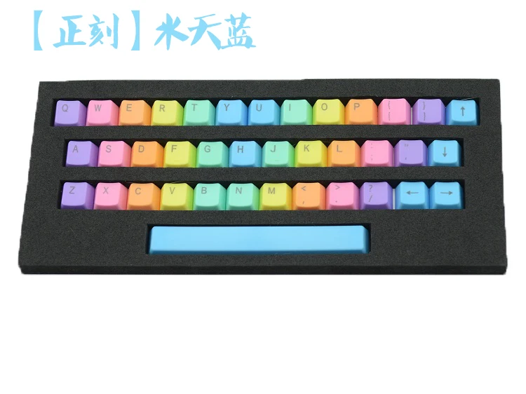 Радужные колпачки для ключей PBT 37 клавиш в OEM профиле с вишневыми стержнями MX