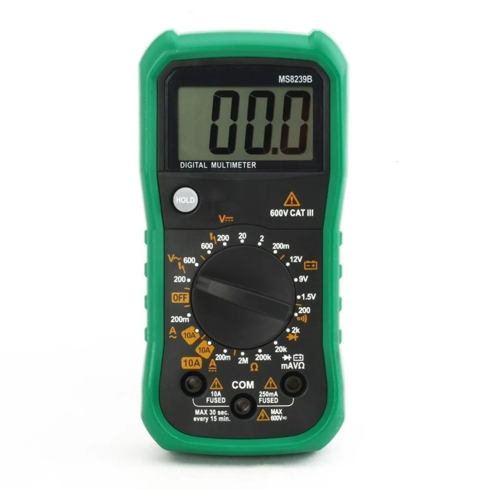 MASTECH MS8239B Цифровой мультиметр ЖК-дисплей Ручной портативный Вольтметр Амперметр Омметр w/тестер-Измеритель для аккумулятора