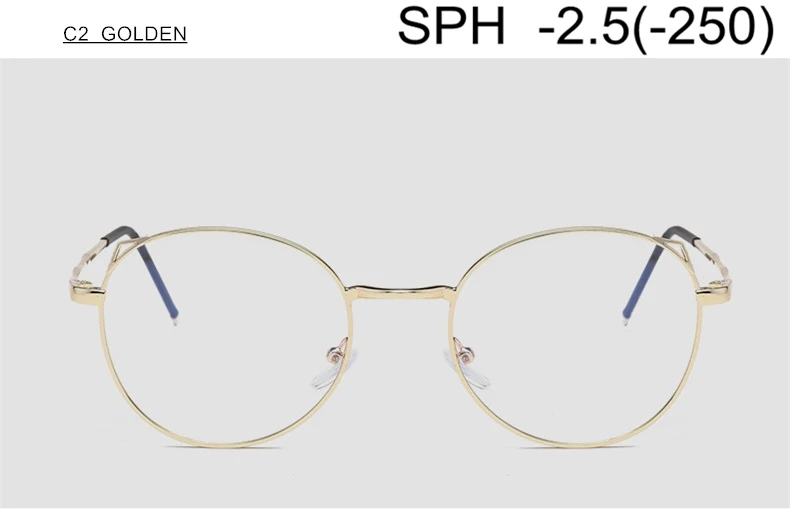 C2 (-2.5) SPH-1,0 до-6,0 очки для близорукости для мужчин и женщин модные очки кошачий глаз по рецепту для близоруких оправа из сплава F167 - Цвет оправы: C2 (-2.5)