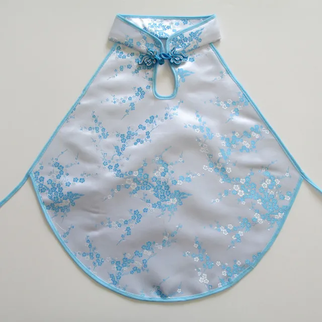 light blue bellyband Темно-синяя винтажная Женская атласная вечернее платье Китайская Новинка без спинки Ципао с цветами Размер S M L XL XXL XXXL - Цвет: light blue bellyband